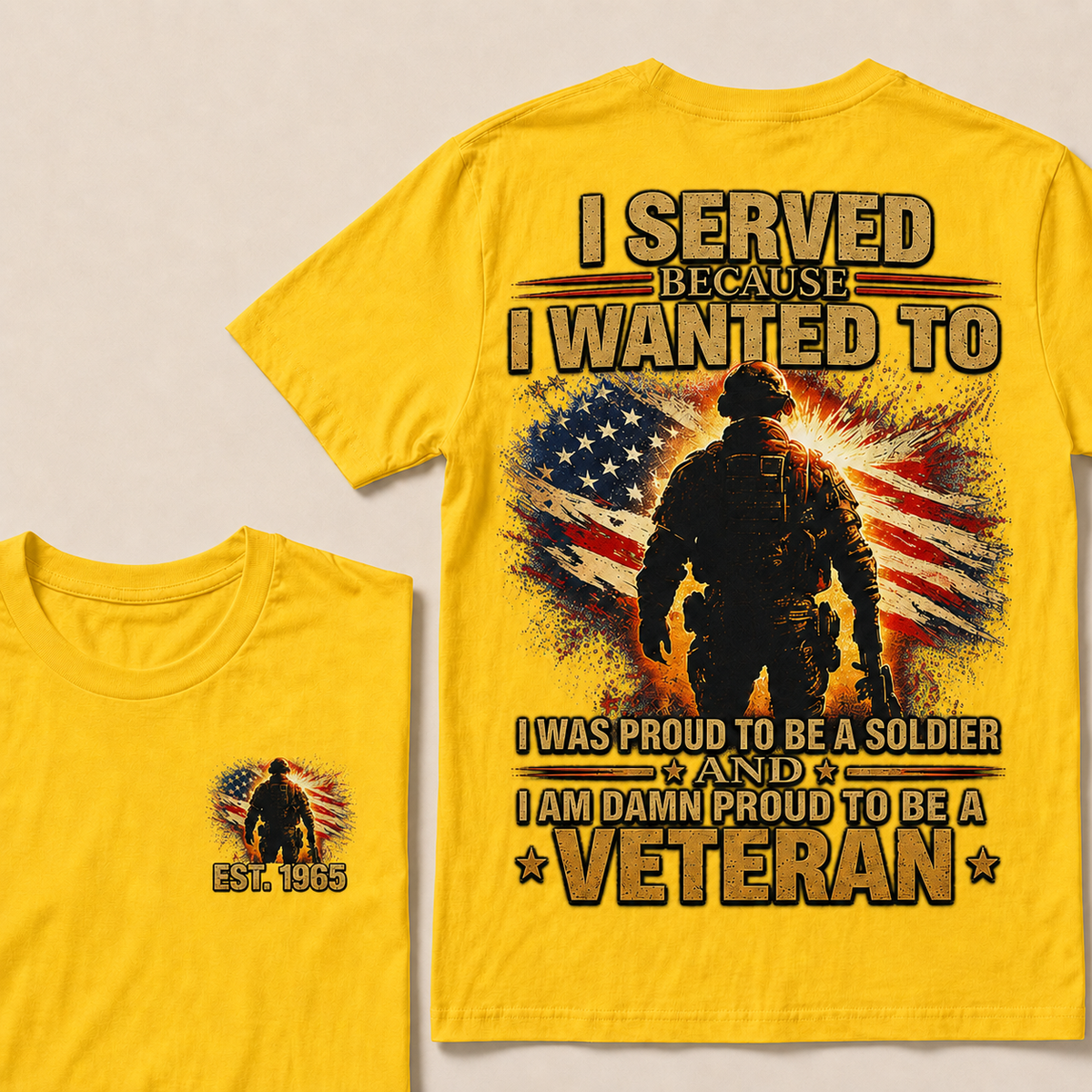 I Served Because I Wanted To I Was Proud To Be A Soldier And I Am Damn Proud To Be A Veteran Custom Year T-shirt