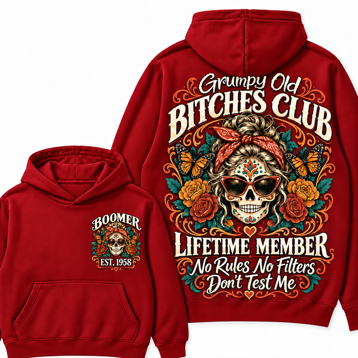Custom Your Year Grumpy Old Bitches Club Lifetime Member Don't Try Me Hoodies