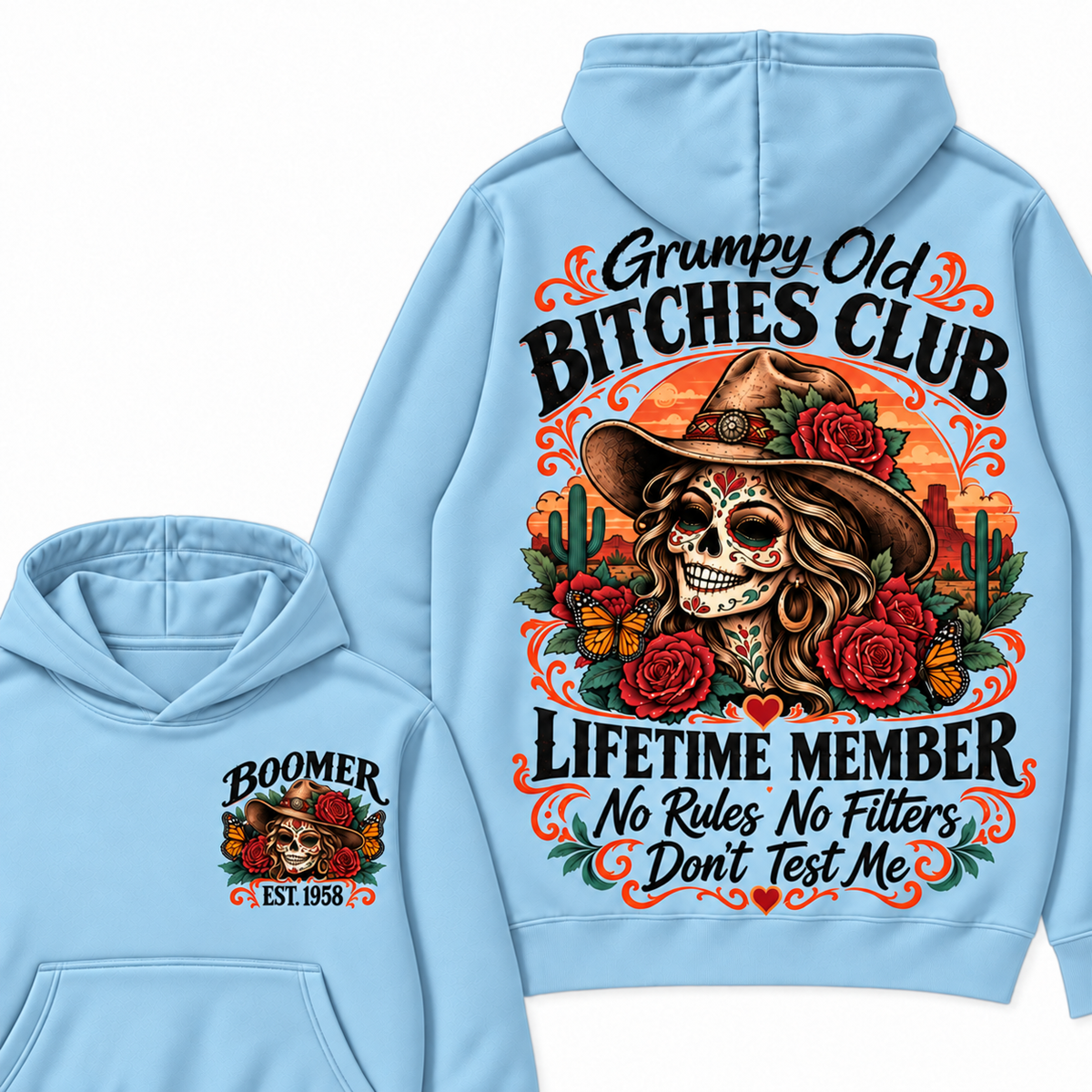 Custom Your Year Grumpy Old Bitches Club Lifetime Member Don't Try Me Hoodies