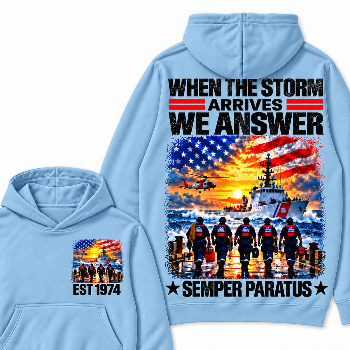 WHEN THE STORM ARRIVES WE ARSWER SEMPER PARATUS Custom Your Birth Year Hoodie