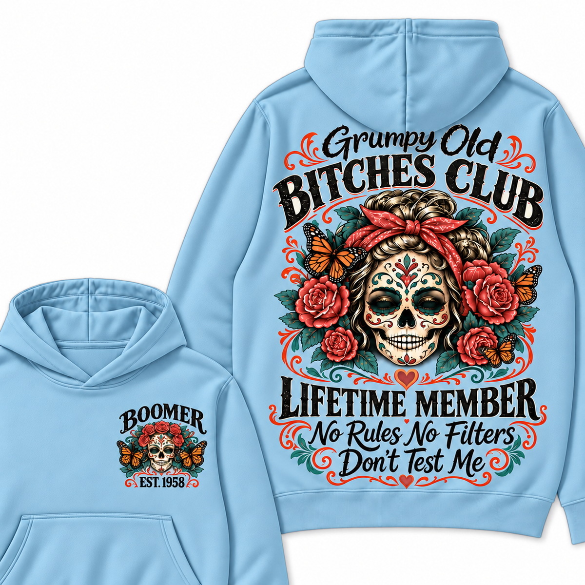 Custom Your Year Grumpy Old Bitches Club Lifetime Member Don't Try Me Hoodies