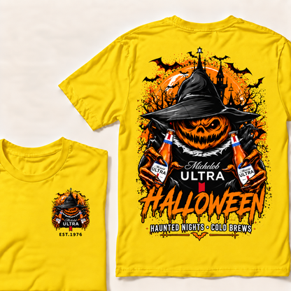 Michelob Ultra Halloween — Haunted Nights & Cold Brews Pumpkin Tee