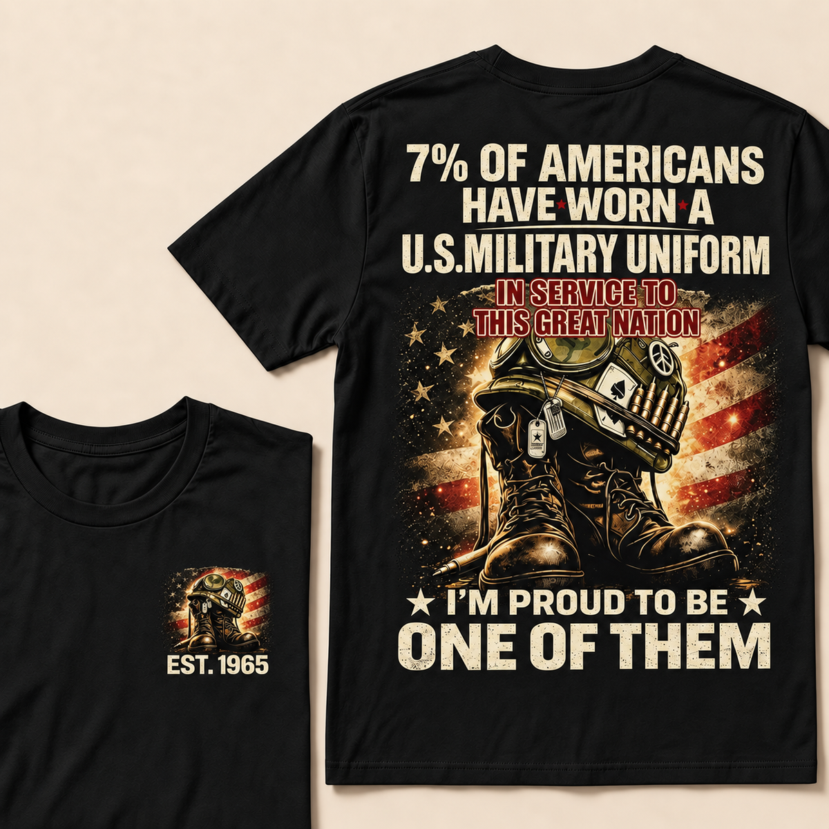 7% Of Americans Have Worn A U.S. Military Uniform Custom Year T-shirt