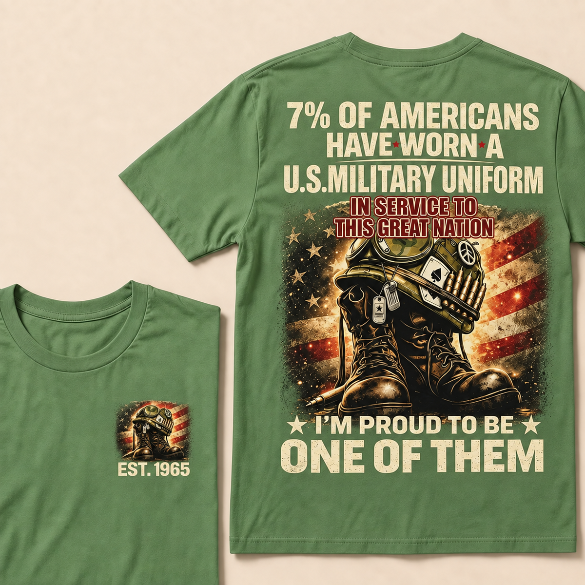 7% Of Americans Have Worn A U.S. Military Uniform Custom Year T-shirt