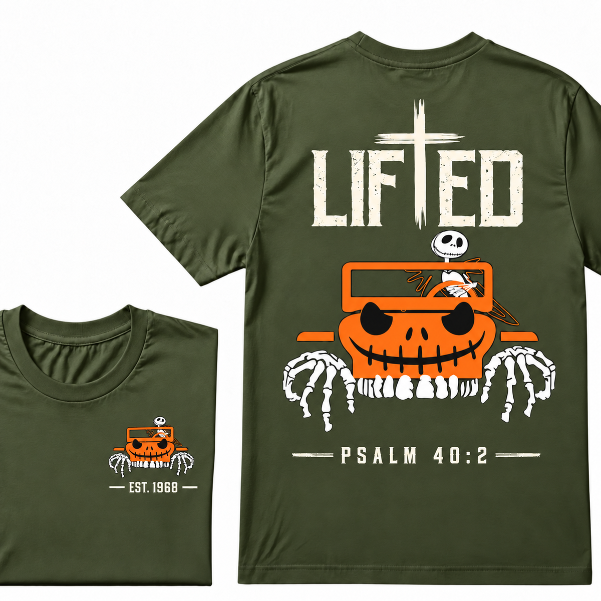 LIFTED Faith Psalm 40:2 Jeep Christian T-Shirt EST.Year Religious Faith Graphic Tee
