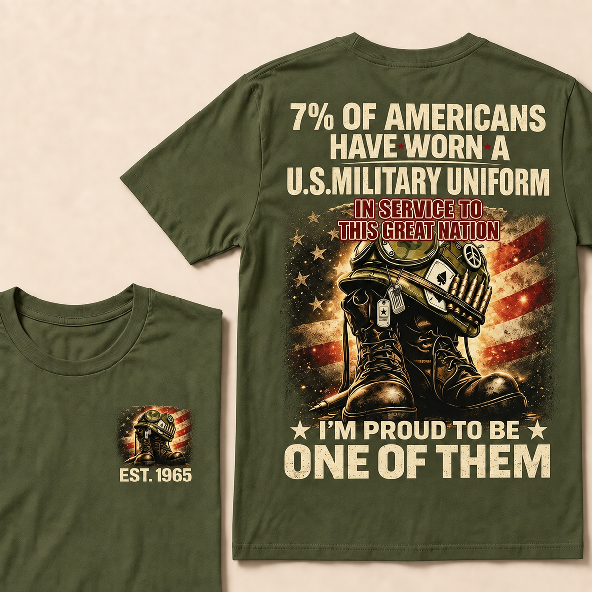7% Of Americans Have Worn A U.S. Military Uniform Custom Year T-shirt