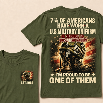 7% Of Americans Have Worn A U.S. Military Uniform Custom Year T-shirt