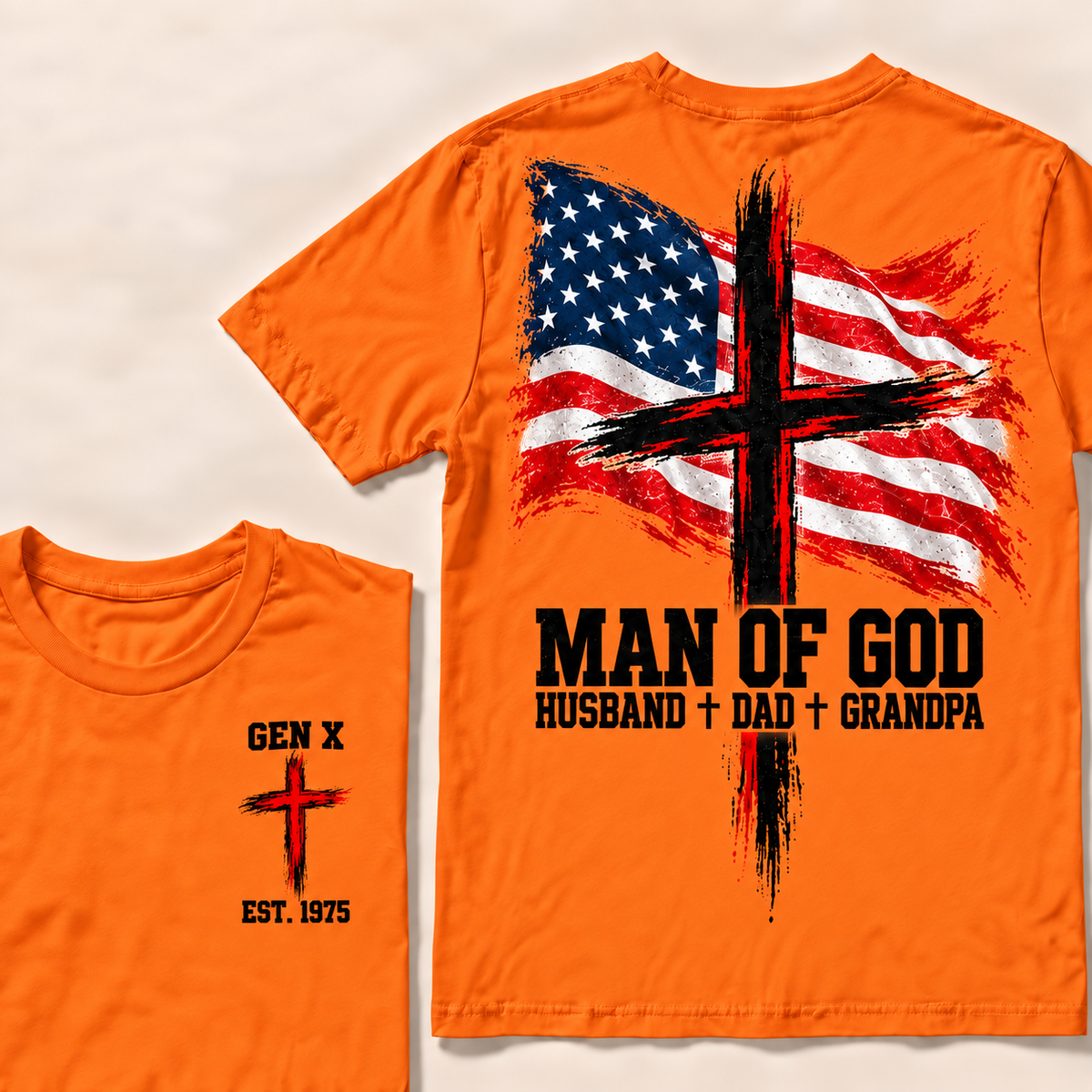 Man Of God Husband Dad Grandpa Custom Year T-shirt