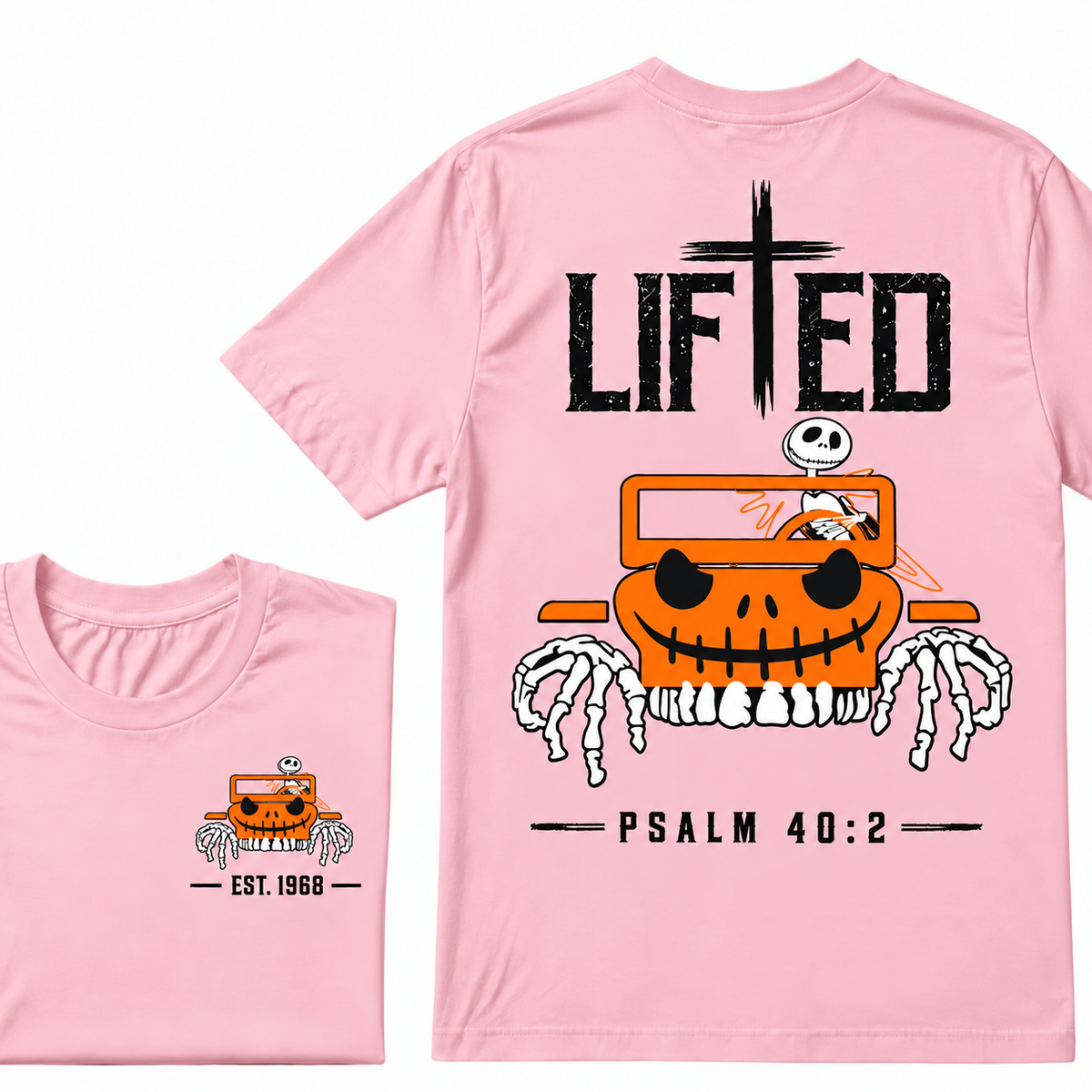LIFTED Faith Psalm 40:2 Jeep Christian T-Shirt EST.Year Religious Faith Graphic Tee