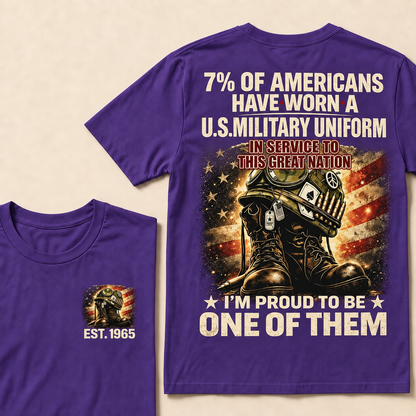 7% Of Americans Have Worn A U.S. Military Uniform Custom Year T-shirt