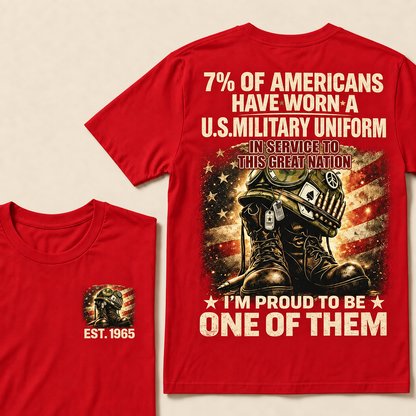 7% Of Americans Have Worn A U.S. Military Uniform Custom Year T-shirt