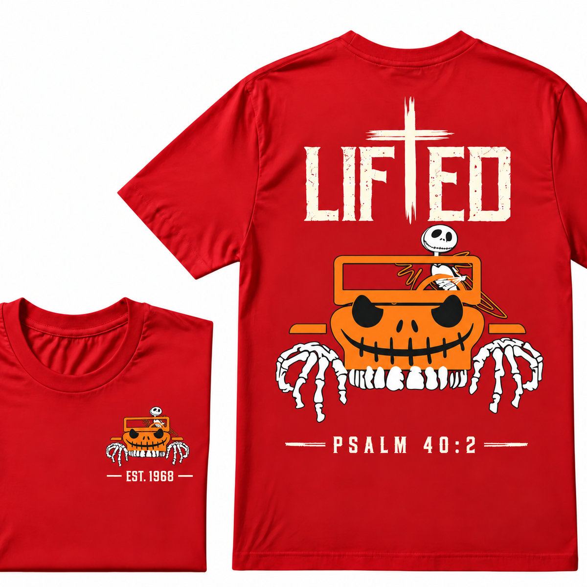 LIFTED Faith Psalm 40:2 Jeep Christian T-Shirt EST.Year Religious Faith Graphic Tee
