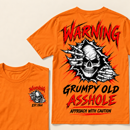 Warning Grumpy Old Asshole Approach With Caution Custom Year T-shirt