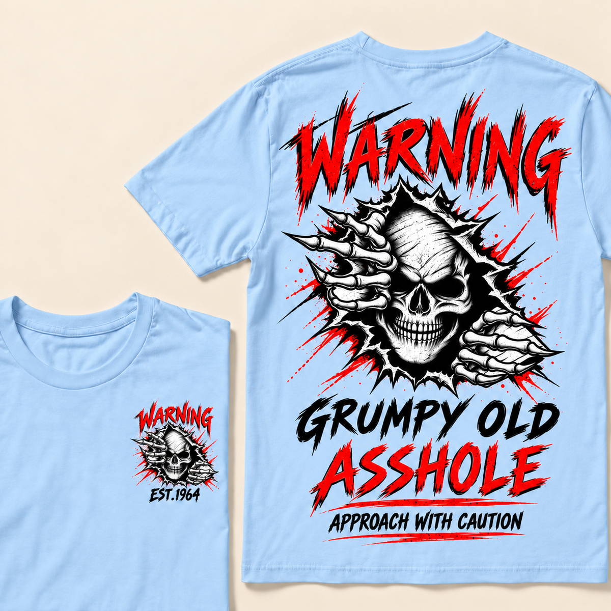Warning Grumpy Old Asshole Approach With Caution Custom Year T-shirt