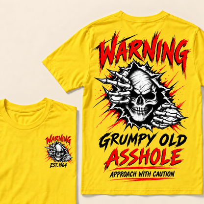 Warning Grumpy Old Asshole Approach With Caution Custom Year T-shirt