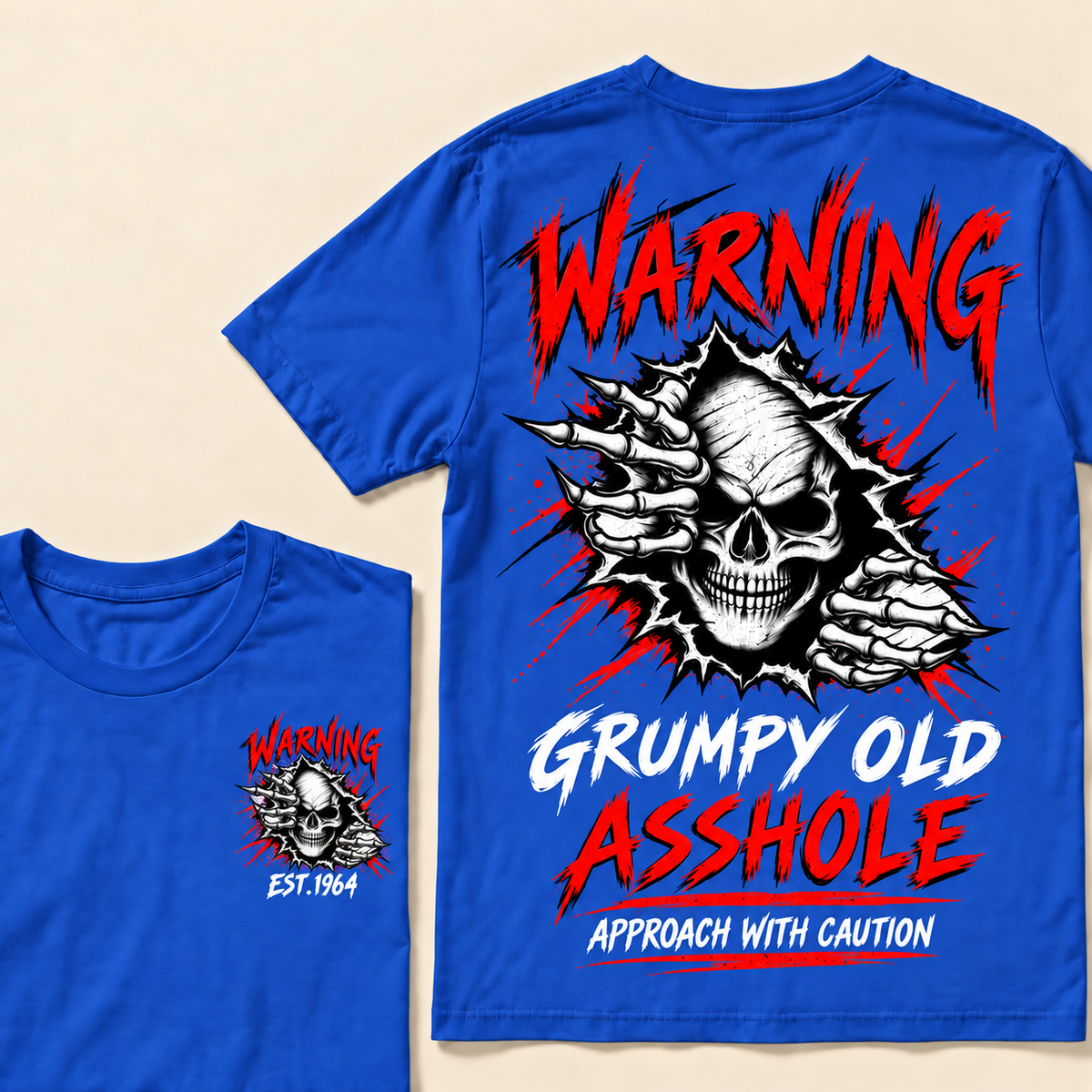 Warning Grumpy Old Asshole Approach With Caution Custom Year T-shirt