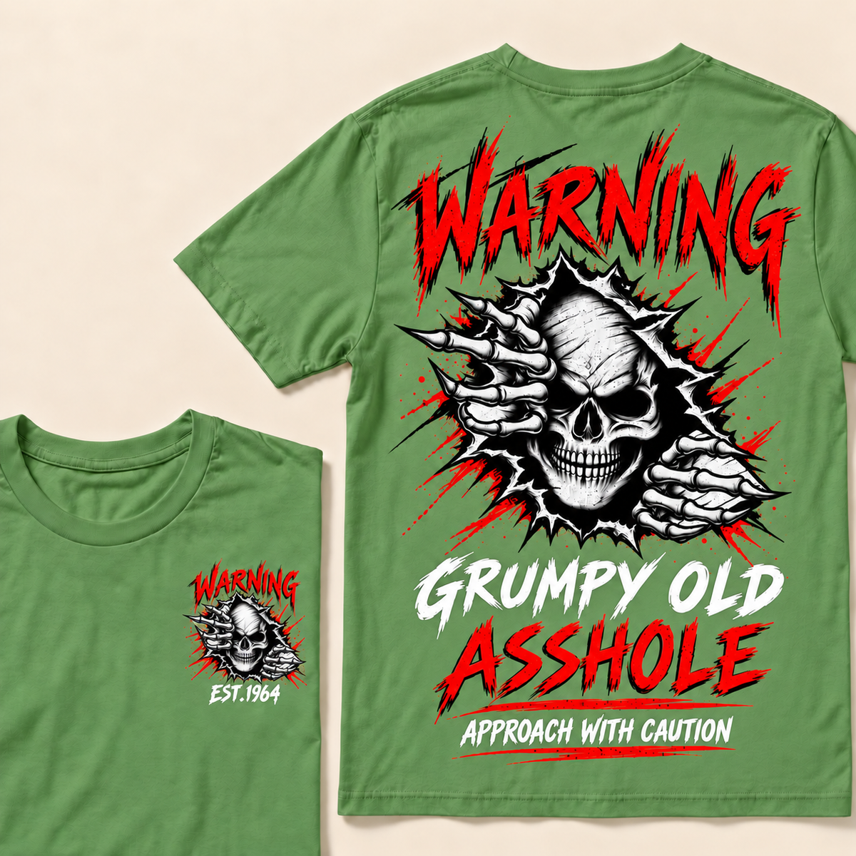Warning Grumpy Old Asshole Approach With Caution Custom Year T-shirt