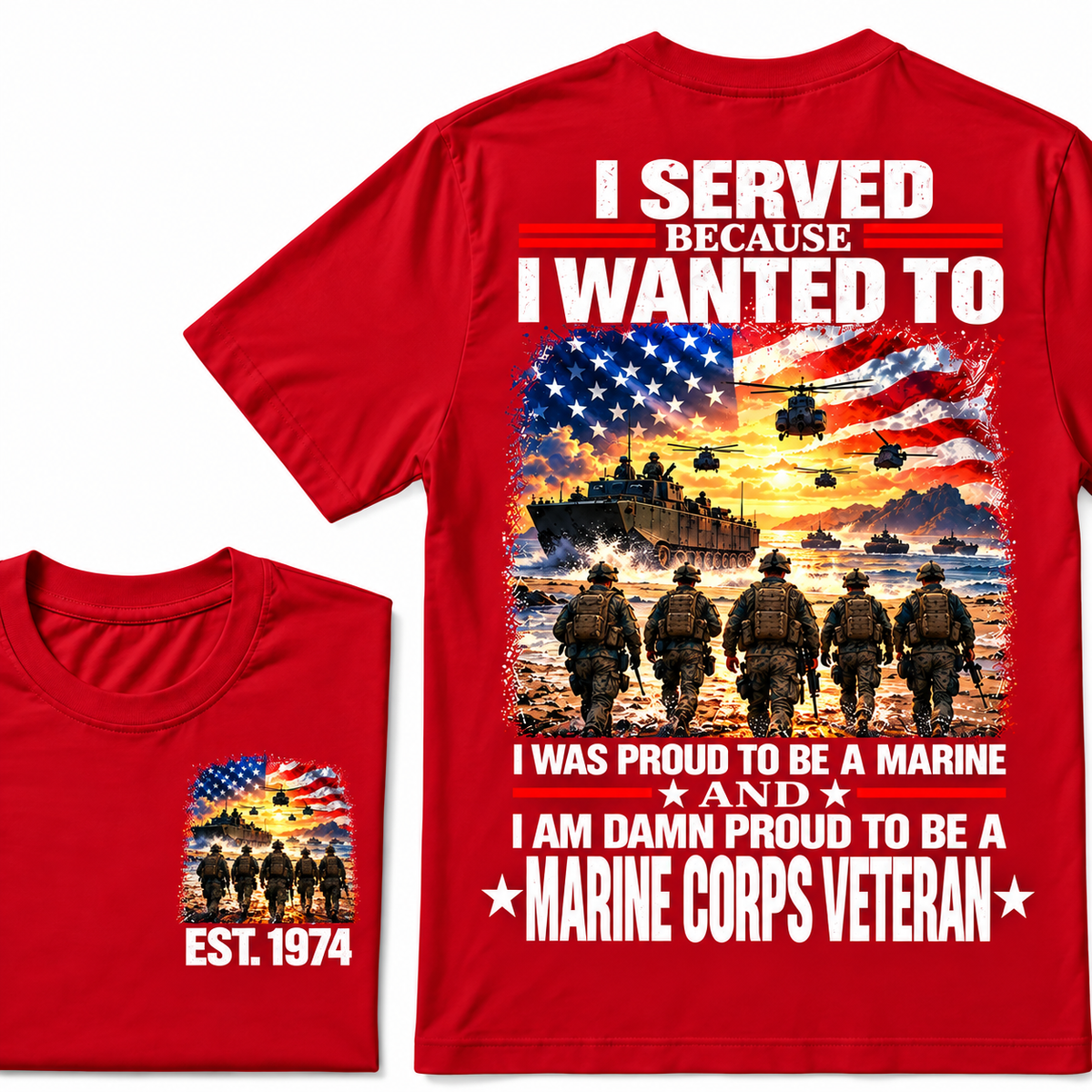 I Served Because I Wanted To I Was Proud To Be A Marine And I Am Damn Proud To Be A Marine Corps Veteran Custom Year T-shirt