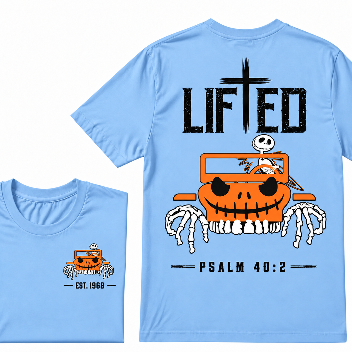 LIFTED Faith Psalm 40:2 Jeep Christian T-Shirt EST.Year Religious Faith Graphic Tee