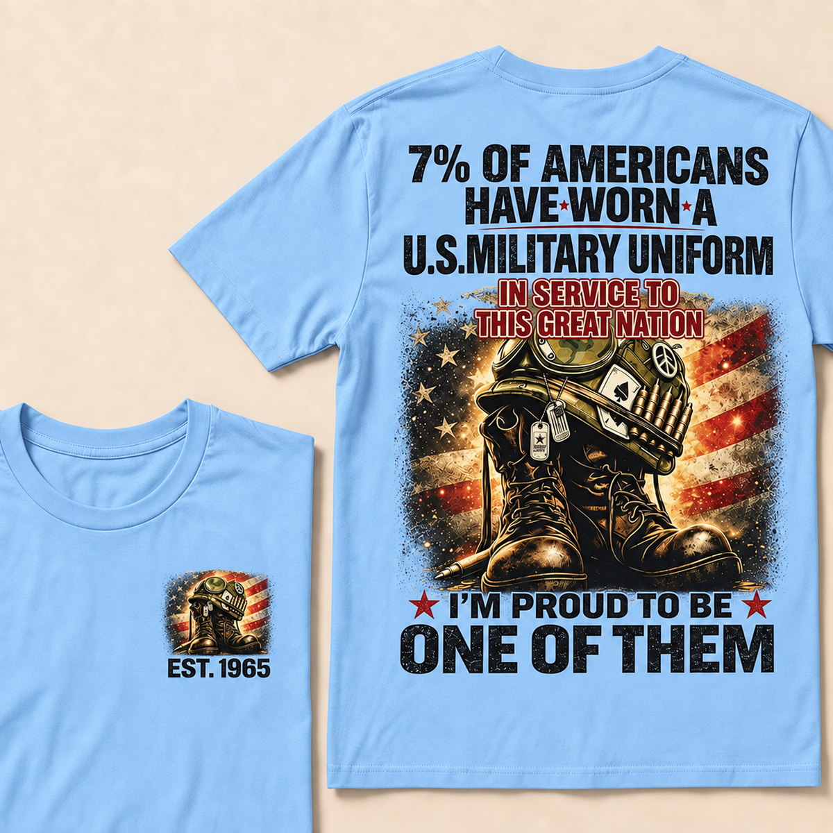 7% Of Americans Have Worn A U.S. Military Uniform Custom Year T-shirt