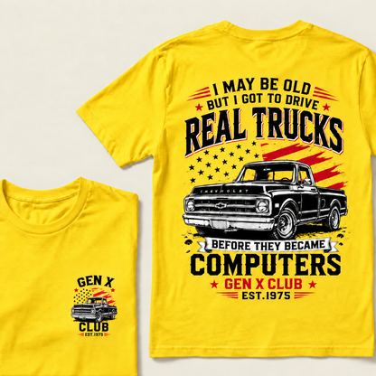 Custom EST.Year I May Be Old But I Got To Drive Real Trucks Vintage Chevy T-Shirt