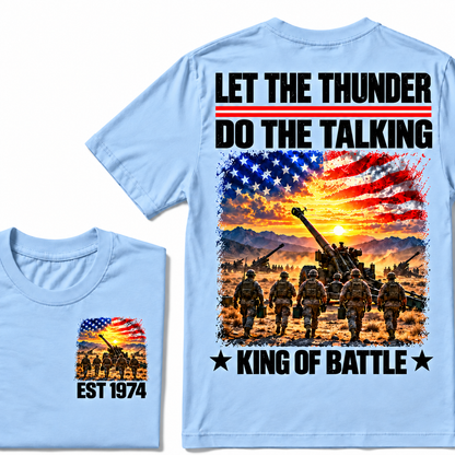 LET THE THUNDER DO THE TALKING KING OF BATTLE Custom Birth Year T-shirts
