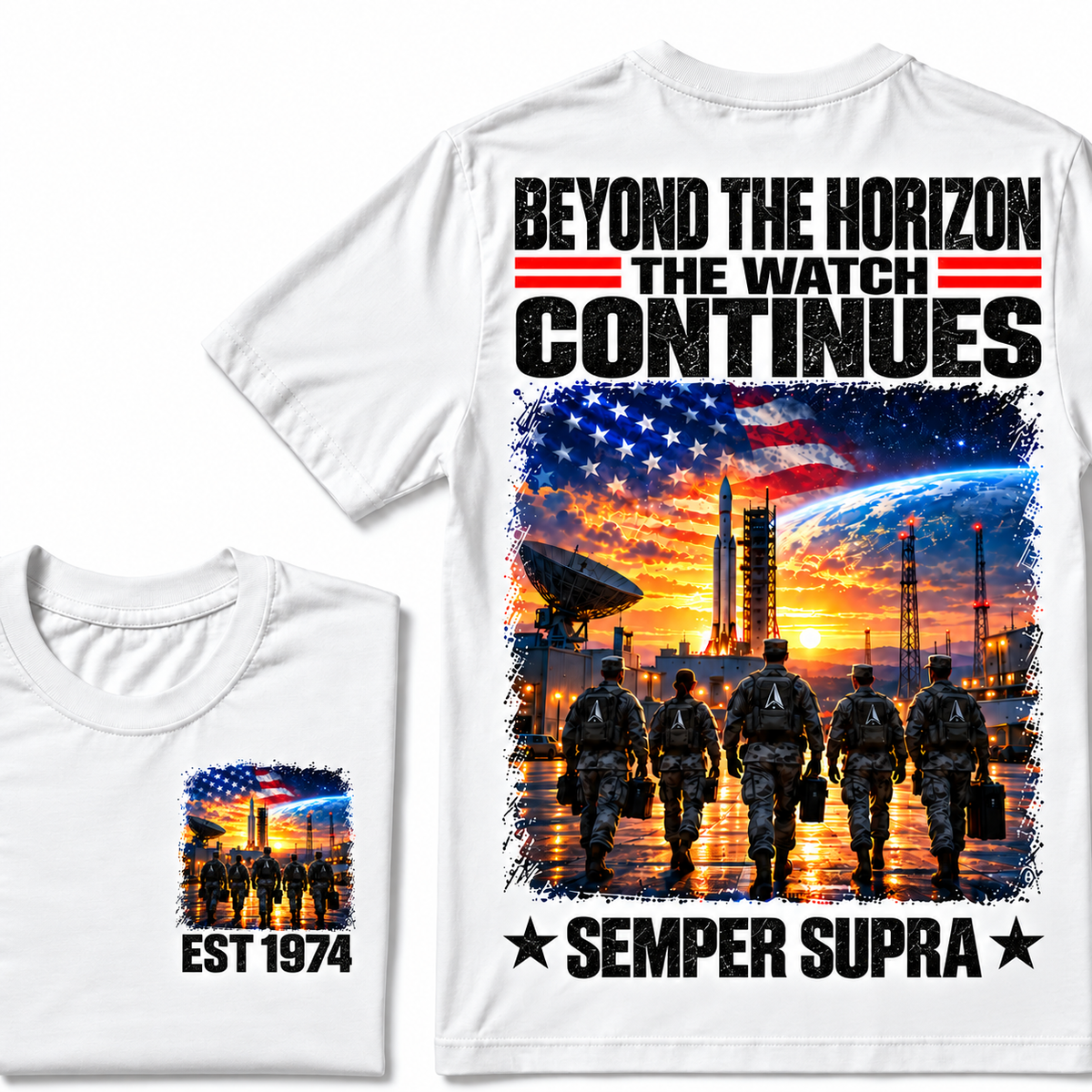 BEYOND THE HORIZON THE WATCH CONTINUES SEMPER SUPRA Custom Birth Year T-shirt
