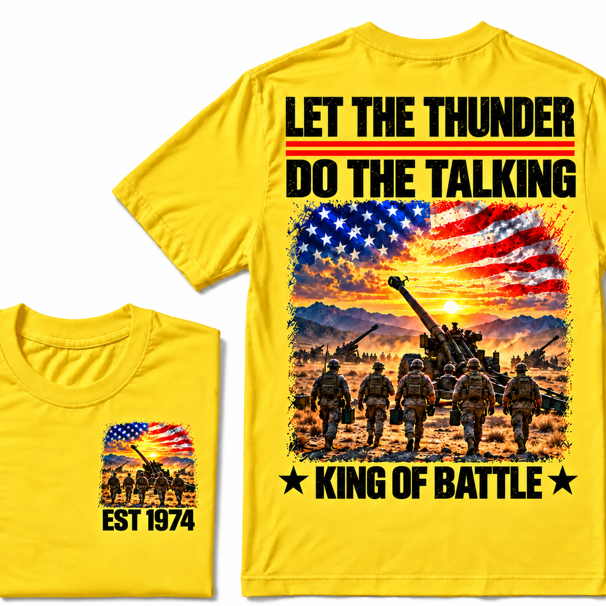 LET THE THUNDER DO THE TALKING KING OF BATTLE Custom Birth Year T-shirts