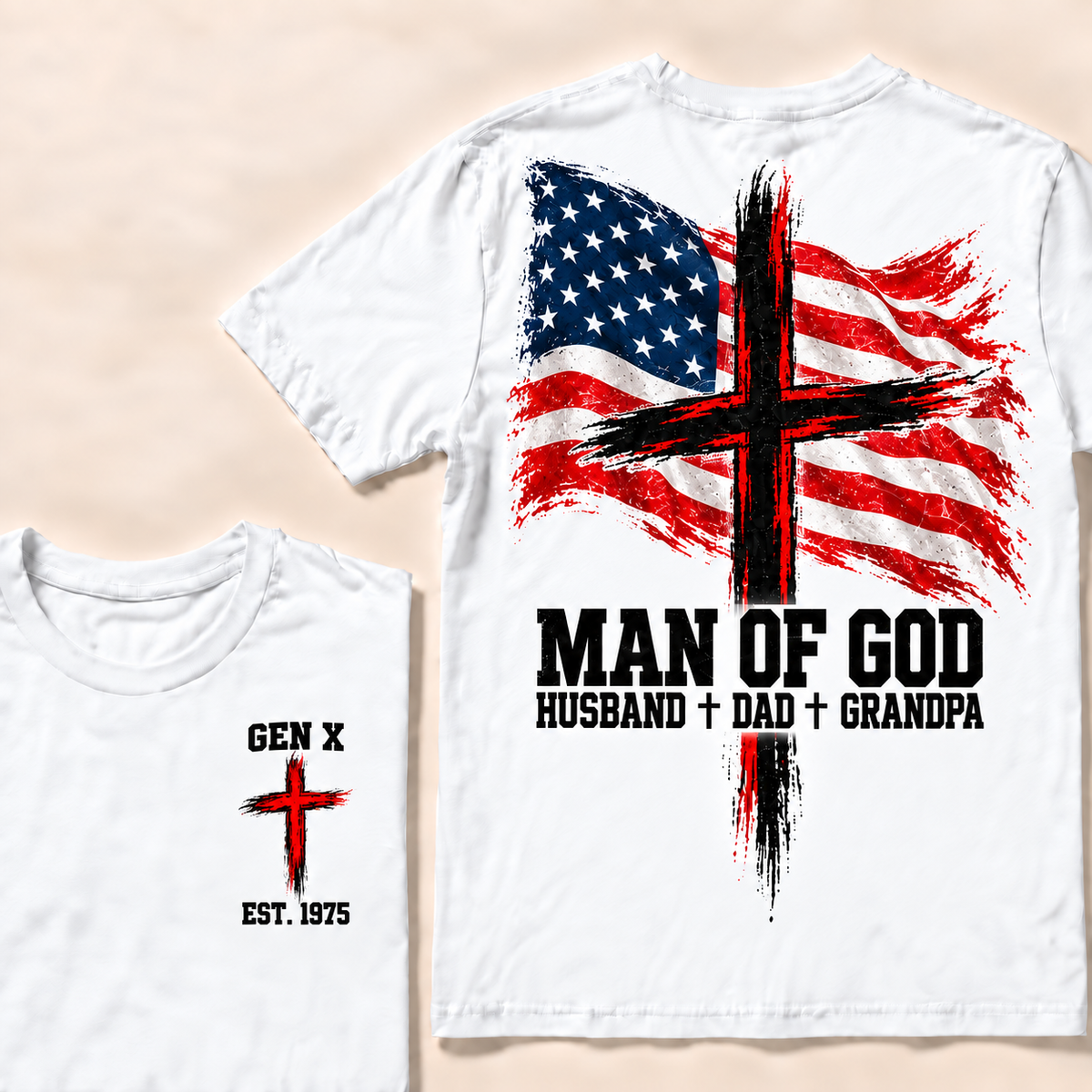 Man Of God Husband Dad Grandpa Custom Year T-shirt