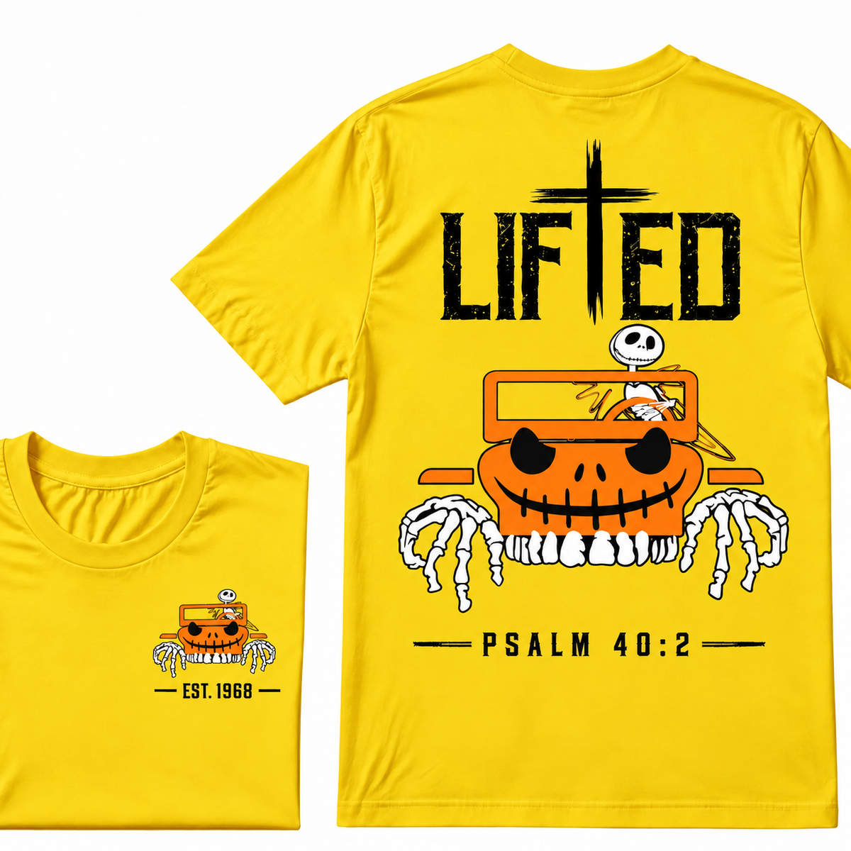 LIFTED Faith Psalm 40:2 Jeep Christian T-Shirt EST.Year Religious Faith Graphic Tee