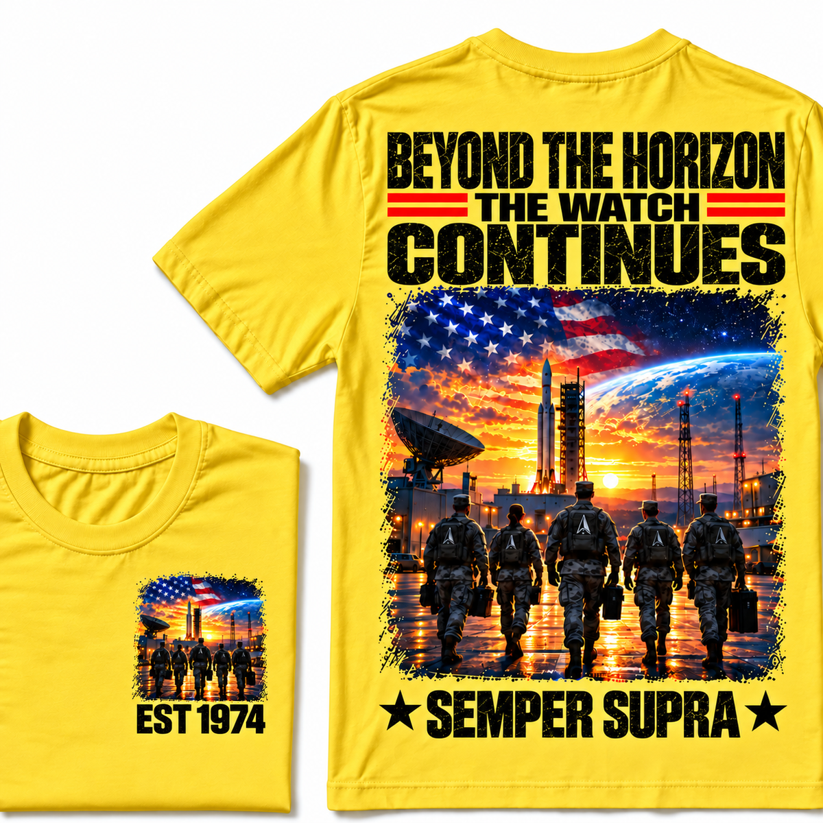BEYOND THE HORIZON THE WATCH CONTINUES SEMPER SUPRA Custom Birth Year T-shirt