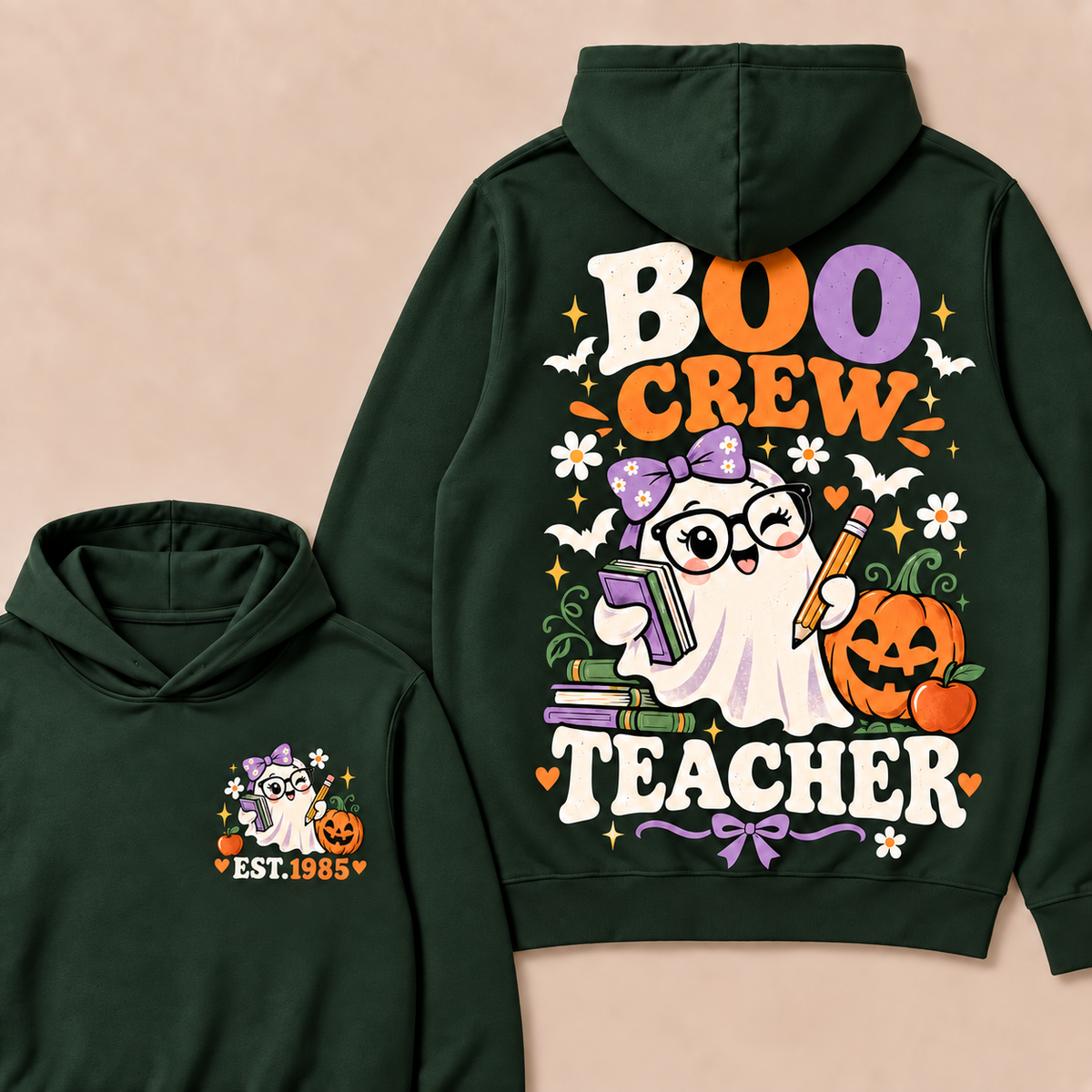 Boo Crew Teacher Custom Year Hoodies