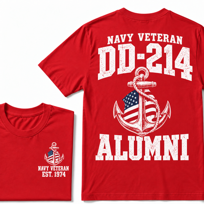 Navy Veteran Dd-214 Alumni Navy Veteran Est. Custom Year T-shirt