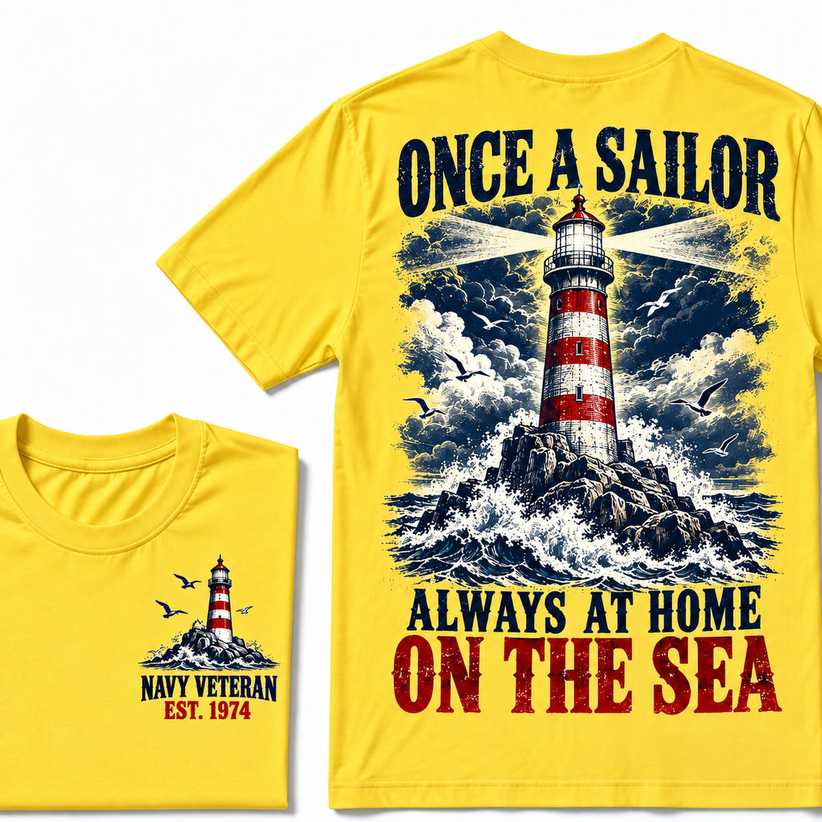 Once A Sailor Always At Home On The Sea Custom Year T-shirt