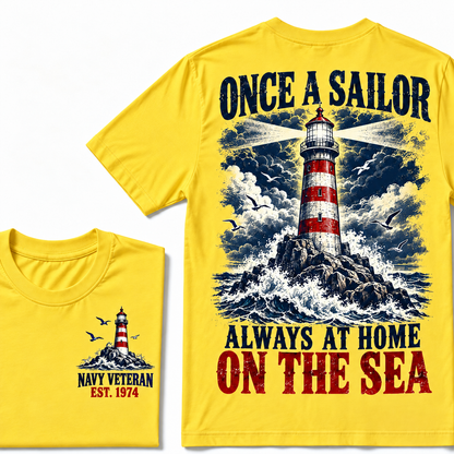 Once A Sailor Always At Home On The Sea Custom Year T-shirt