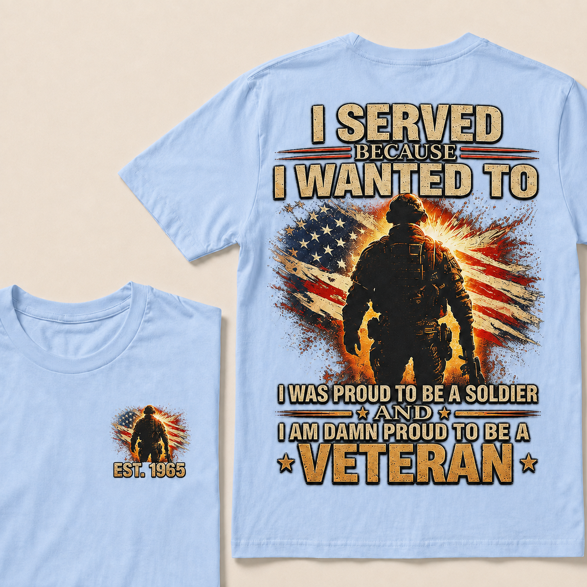 I Served Because I Wanted To I Was Proud To Be A Soldier And I Am Damn Proud To Be A Veteran Custom Year T-shirt