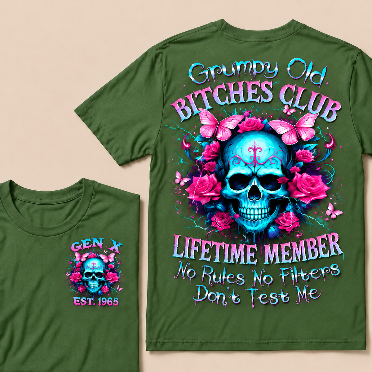 Grumpy Old Bitches Club Lifetime Member No Rules No Filters Don't Test Me Custom Year T-shirt