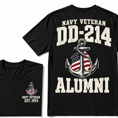 Navy Veteran Dd-214 Alumni Navy Veteran Est. Custom Year T-shirt