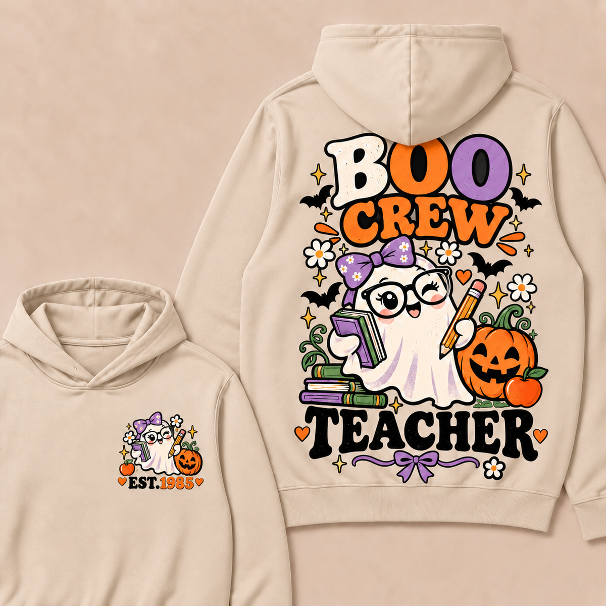 Boo Crew Teacher Custom Year Hoodies
