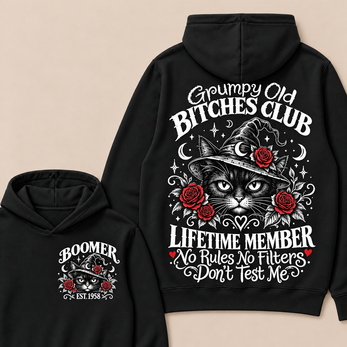 Custom Your Year Grumpy Old Bitches Club Lifetime Member Don't Try Me Hoodie