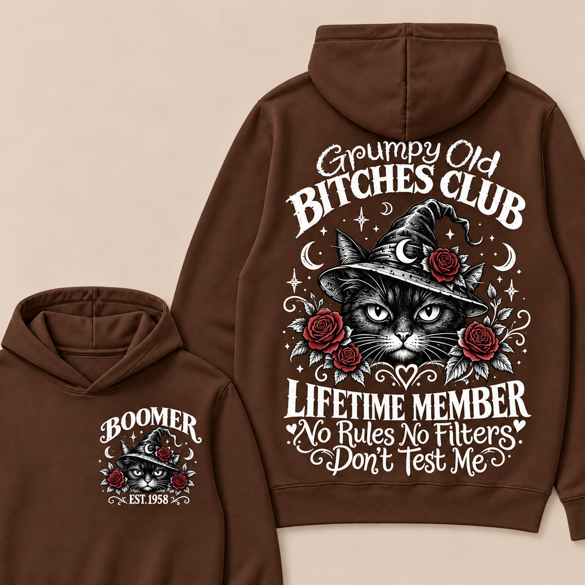 Custom Your Year Grumpy Old Bitches Club Lifetime Member Don't Try Me Hoodie