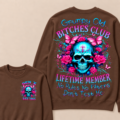 Grumpy Old Bitches Club Lifetime Member No Rules No Filters Don't Test Me Custom Year Crewneck
