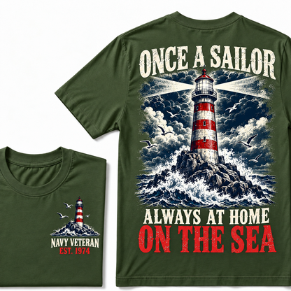 Once A Sailor Always At Home On The Sea Custom Year T-shirt