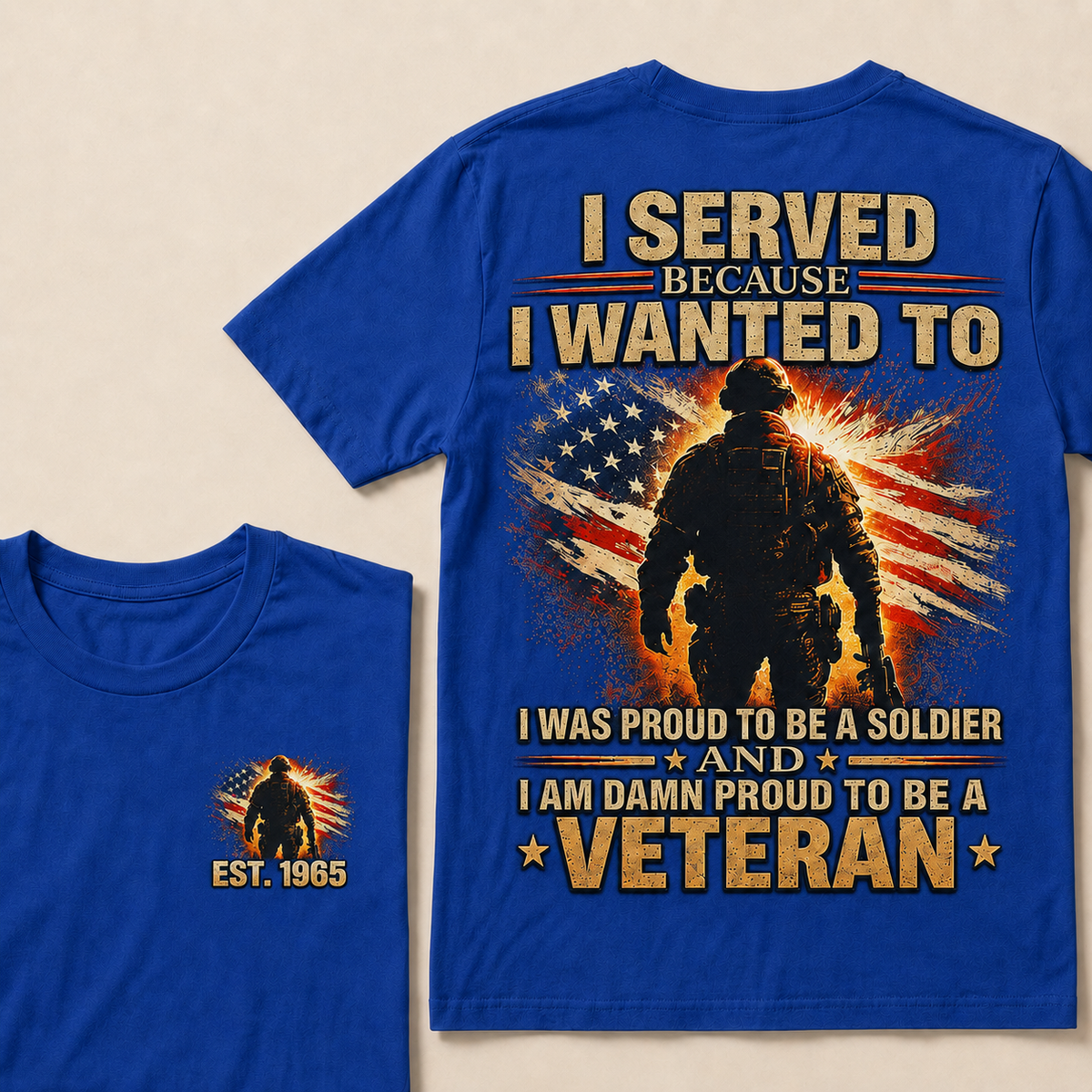 I Served Because I Wanted To I Was Proud To Be A Soldier And I Am Damn Proud To Be A Veteran Custom Year T-shirt