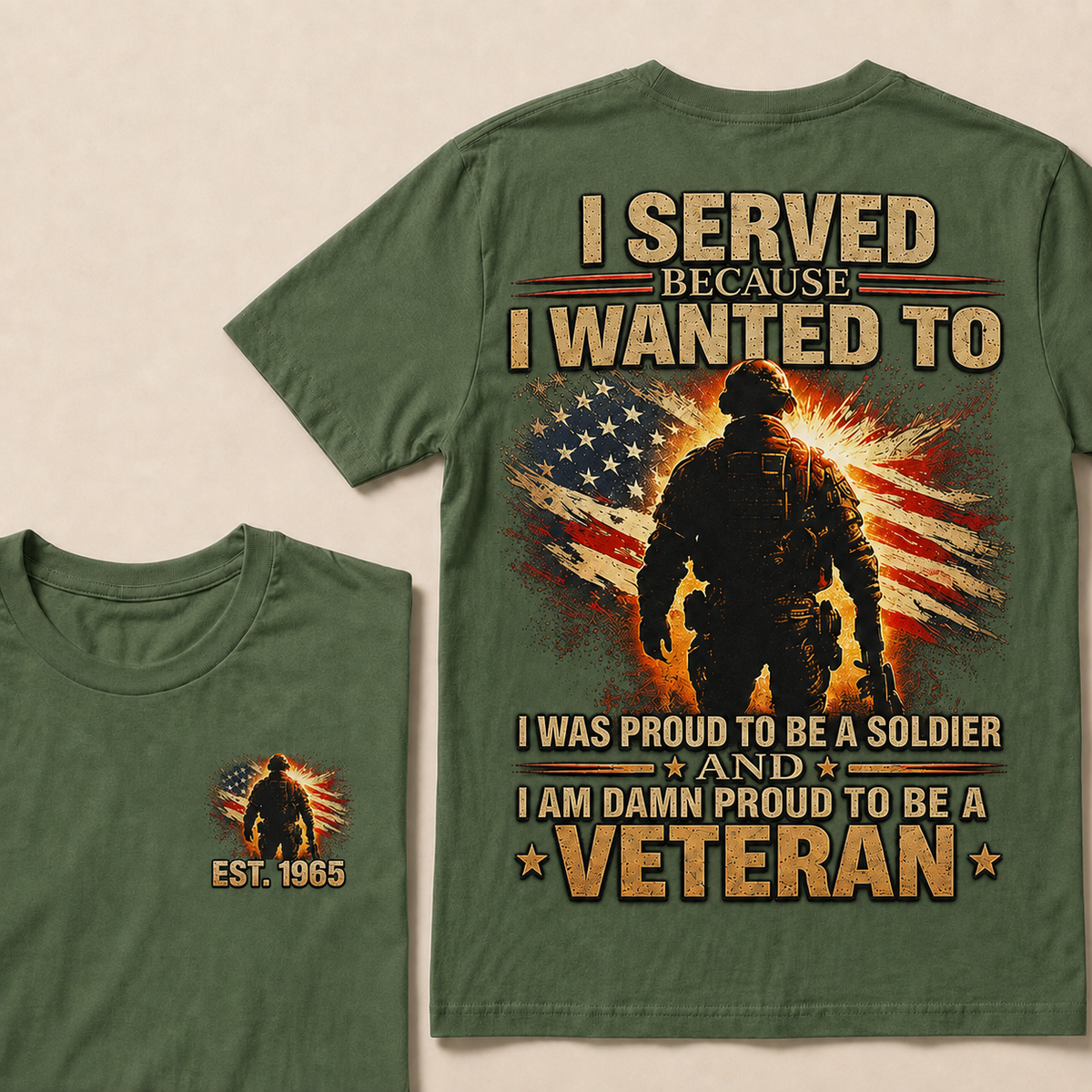 I Served Because I Wanted To I Was Proud To Be A Soldier And I Am Damn Proud To Be A Veteran Custom Year T-shirt
