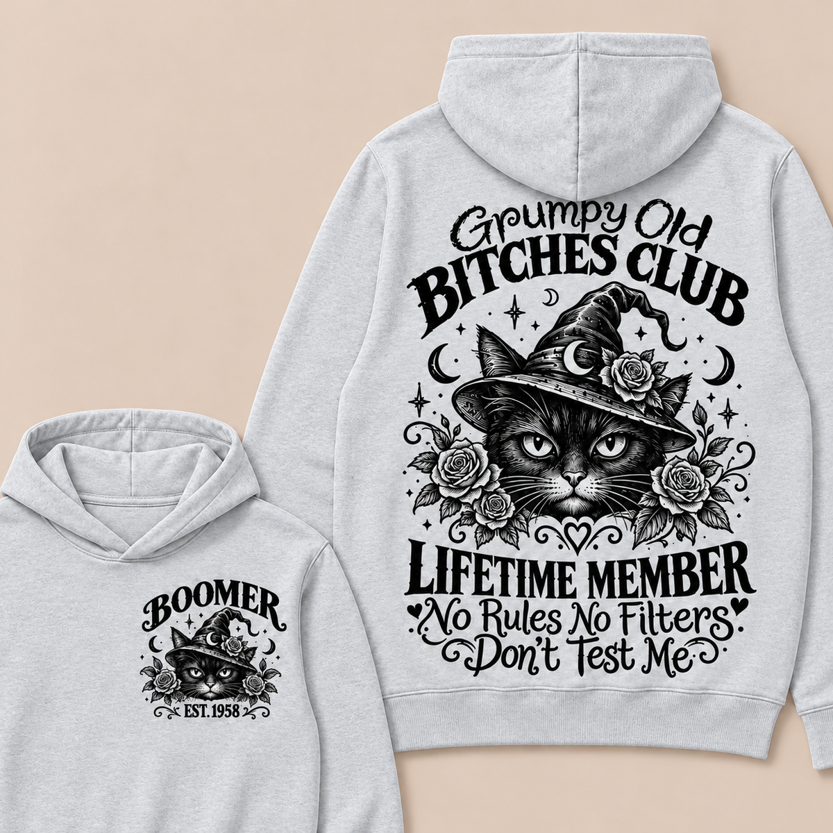 Custom Your Year Grumpy Old Bitches Club Lifetime Member Don't Try Me Hoodie
