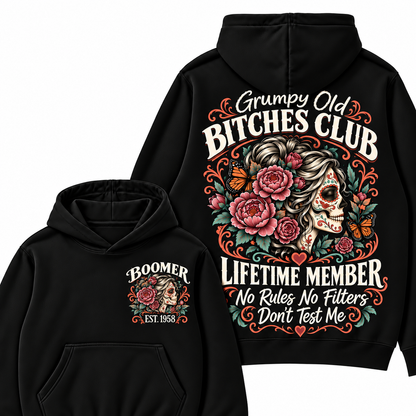 Custom Your Year Grumpy Old Bitches Club Lifetime Member Don't Try Me Hoodies