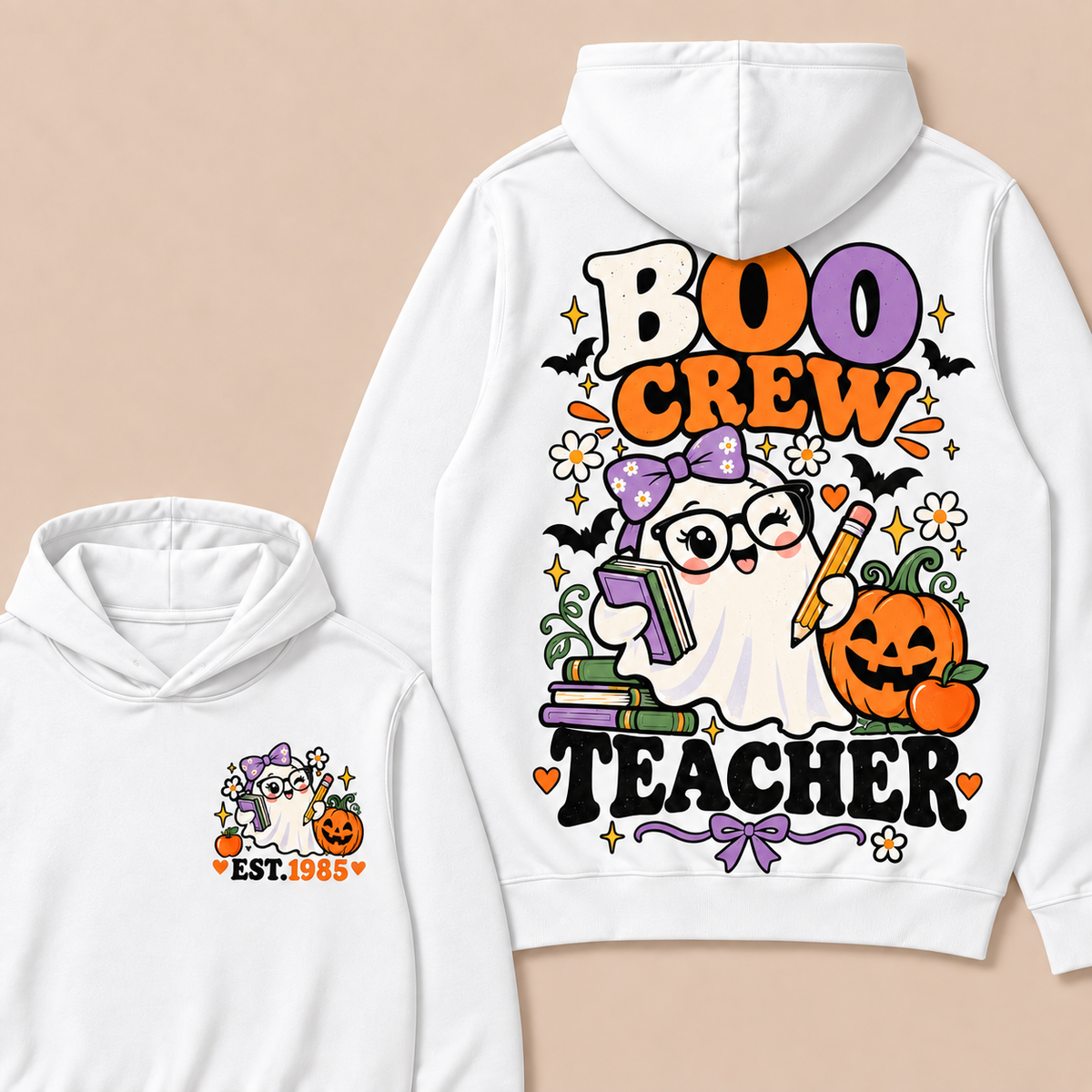 Boo Crew Teacher Custom Year Hoodies