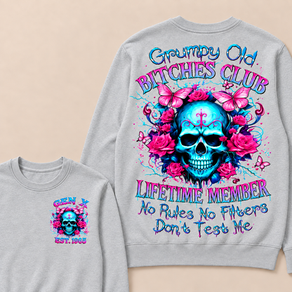 Grumpy Old Bitches Club Lifetime Member No Rules No Filters Don't Test Me Custom Year Crewneck