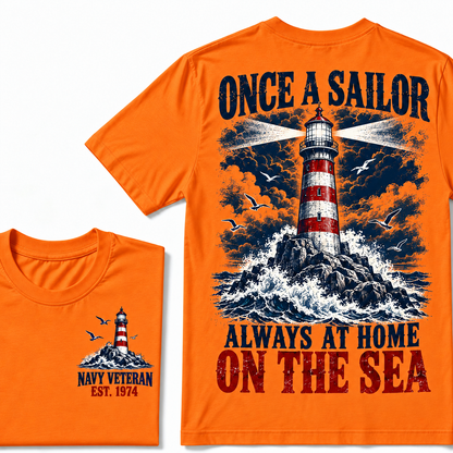 Once A Sailor Always At Home On The Sea Custom Year T-shirt